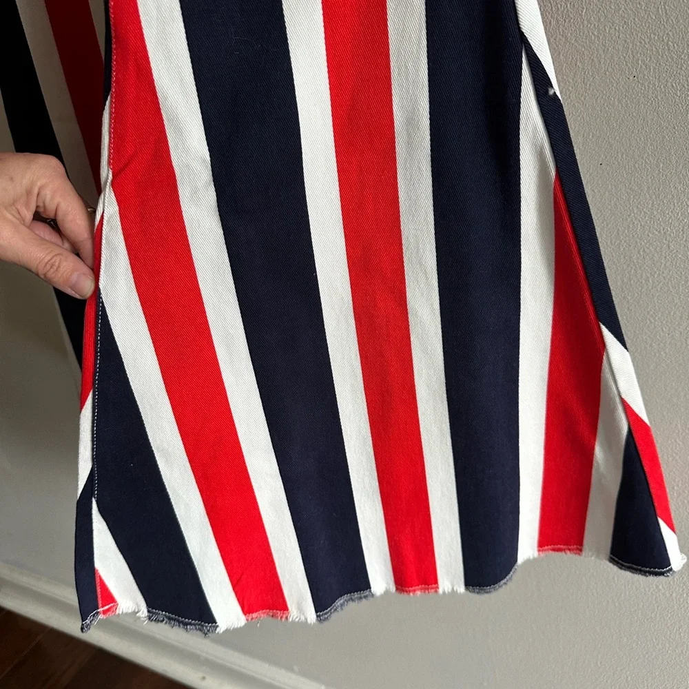 Striped Red, White, and Blue Women’s Bell Bottom jeans - Picture 3 of 6